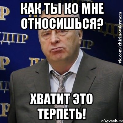 как ты ко мне относишься? хватит это терпеть!, Мем Хватит это терпеть (Жириновский)