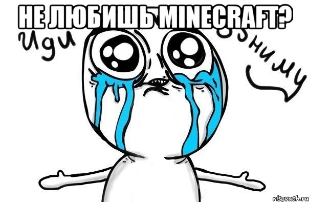 не любишь minecraft? , Мем Иди обниму