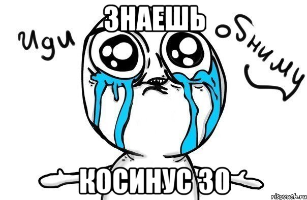 знаешь косинус 30, Мем Иди обниму