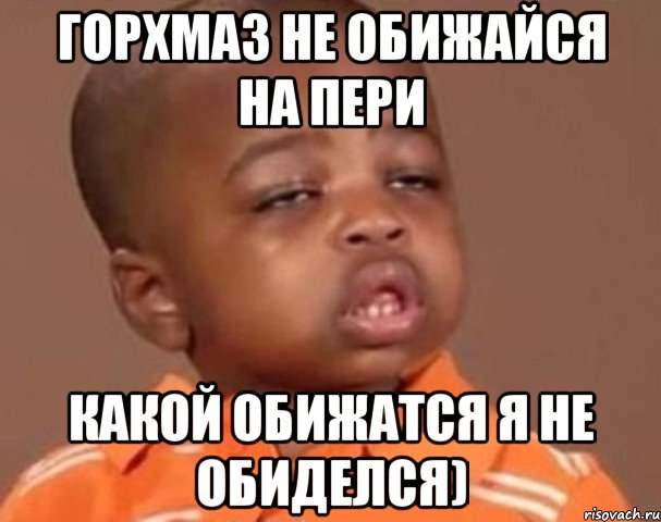 горхмаз не обижайся на пери какой обижатся я не обиделся), Мем  Какой пацан (негритенок)
