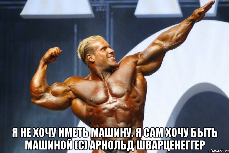  я не хочу иметь машину. я сам хочу быть машиной (с) арнольд шварценеггер, Мем катлета