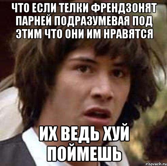 что если телки френдзонят парней подразумевая под этим что они им нравятся их ведь хуй поймешь, Мем А что если (Киану Ривз)