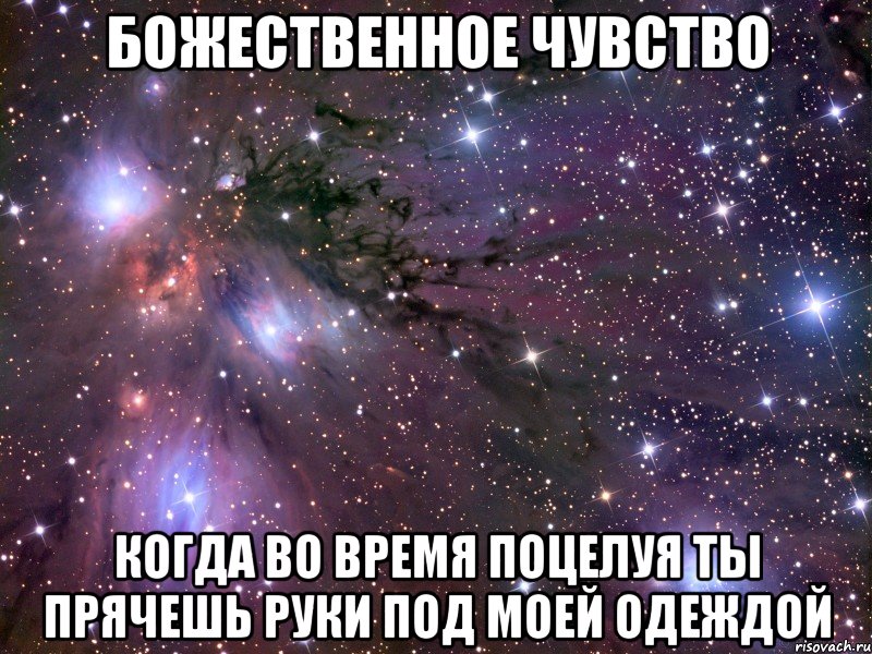 божественное чувство когда во время поцелуя ты прячешь руки под моей одеждой, Мем Космос