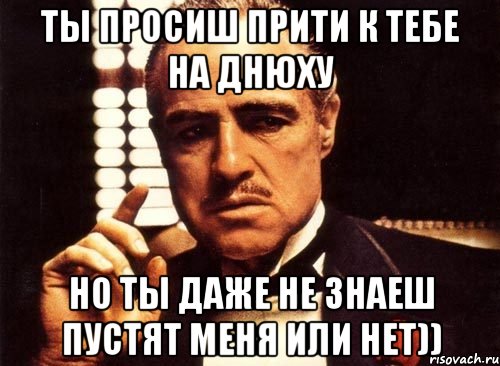 ты просиш прити к тебе на днюху но ты даже не знаеш пустят меня или нет)), Мем крестный отец