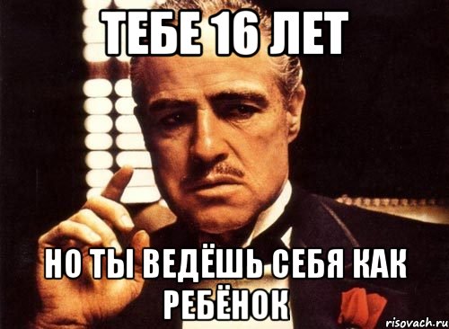 тебе 16 лет но ты ведёшь себя как ребёнок, Мем крестный отец