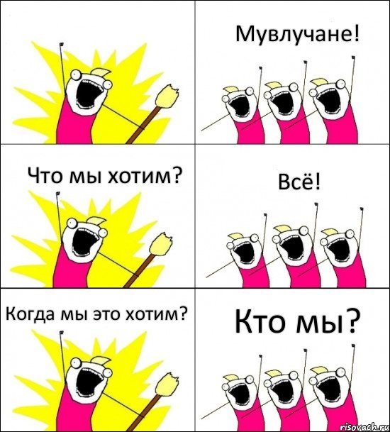  Мувлучане! Что мы хотим? Всё! Когда мы это хотим? Кто мы?, Комикс кто мы