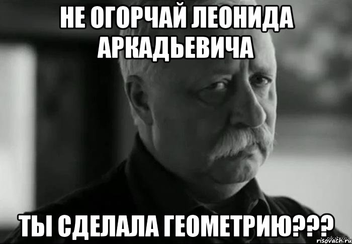 не огорчай леонида аркадьевича ты сделала геометрию???, Мем Не расстраивай Леонида Аркадьевича