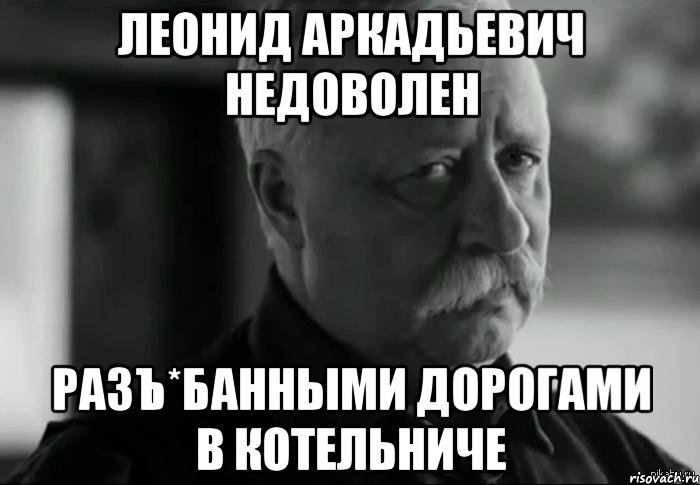 леонид аркадьевич недоволен разъ*банными дорогами в котельниче, Мем Не расстраивай Леонида Аркадьевича