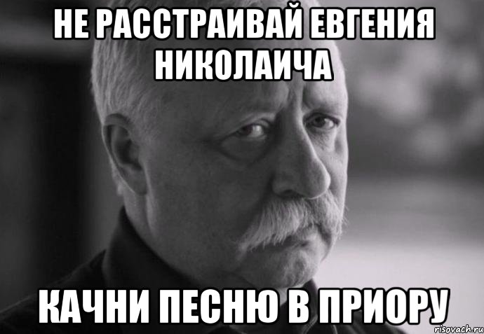 не расстраивай евгения николаича качни песню в приору, Мем Не расстраивай Леонида Аркадьевича