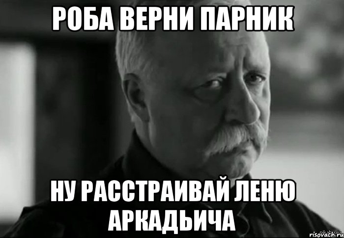 роба верни парник ну расстраивай леню аркадьича, Мем Не расстраивай Леонида Аркадьевича