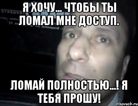 я хочу... чтобы ты ломал мне доступ. ломай полностью...! я тебя прошу!, Мем Ломай меня полностью