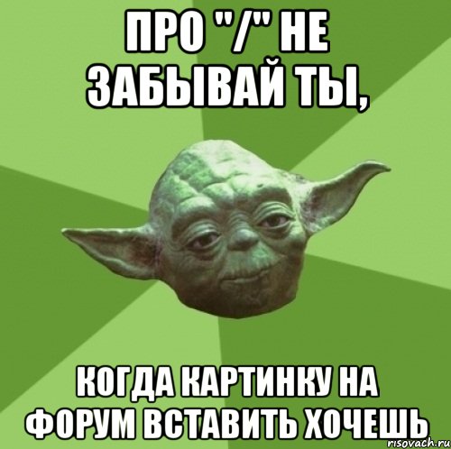 про "/" не забывай ты, когда картинку на форум вставить хочешь, Мем Мастер Йода