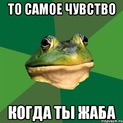 то самое чувство когда ты жаба