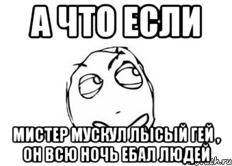 а что если мистер мускул лысый гей , он всю ночь ебал людей, Мем Мне кажется или