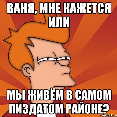 ваня, мне кажется или мы живём в самом пиздатом районе?, Мем Мне кажется или (Фрай Футурама)