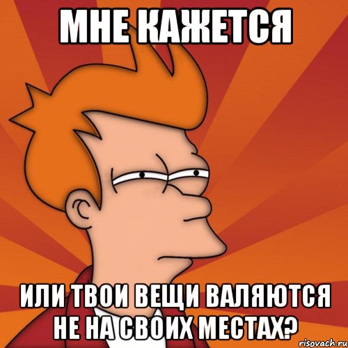 мне кажется или твои вещи валяются не на своих местах?, Мем Мне кажется или (Фрай Футурама)