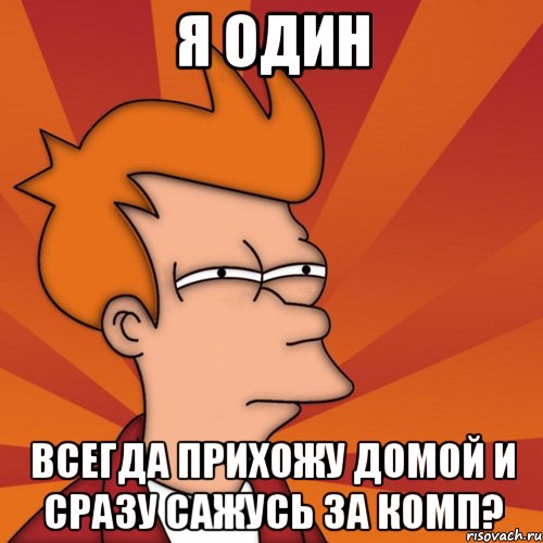 я один всегда прихожу домой и сразу сажусь за комп?, Мем Мне кажется или (Фрай Футурама)