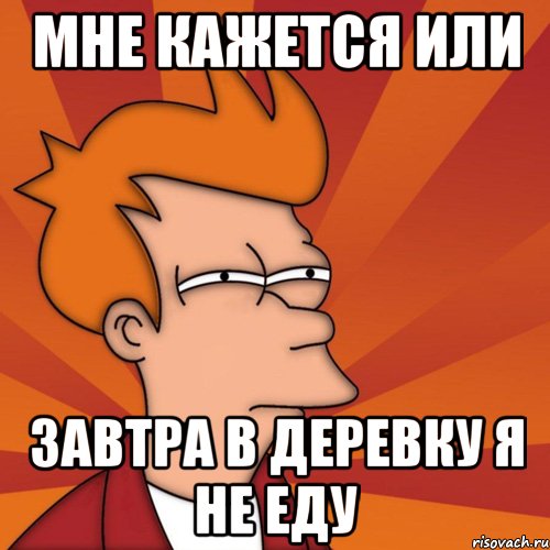 мне кажется или завтра в деревку я не еду, Мем Мне кажется или (Фрай Футурама)