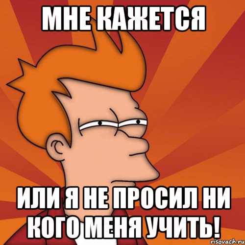 мне кажется или я не просил ни кого меня учить!, Мем Мне кажется или (Фрай Футурама)