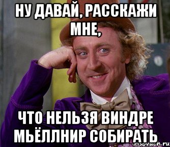 ну давай, расскажи мне, что нельзя виндре мьёллнир собирать, Мем мое лицо