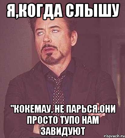 я,когда слышу "кокемау, не парься.они просто тупо нам завидуют, Мем  Мое выражение лица (вертик)