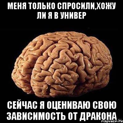 меня только спросили,хожу ли я в универ сейчас я оцениваю свою зависимость от дракона