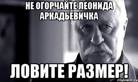 не огорчайте леонида аркадьевичка ловите размер!, Мем Не огорчай Леонида Аркадьевича