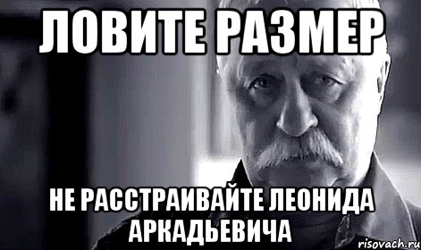 ловите размер не расстраивайте леонида аркадьевича, Мем Не огорчай Леонида Аркадьевича