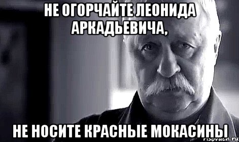 не огорчайте леонида аркадьевича, не носите красные мокасины, Мем Не огорчай Леонида Аркадьевича