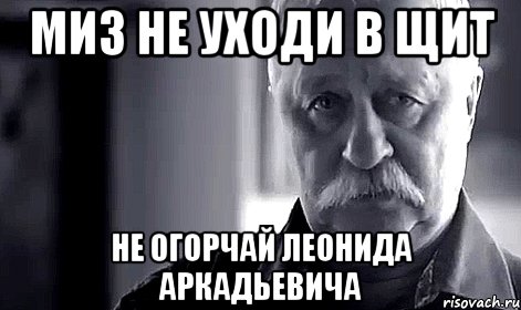 миз не уходи в щит не огорчай леонида аркадьевича, Мем Не огорчай Леонида Аркадьевича