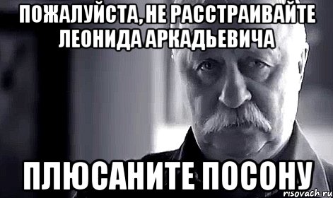 пожалуйста, не расстраивайте леонида аркадьевича плюсаните посону, Мем Не огорчай Леонида Аркадьевича