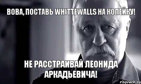 Вова, поставь Whittewalls на копейку! Не расстраивай леонида аркадьевича!, Мем Не огорчай Леонида Аркадьевича