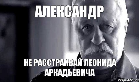 Александр Не расстраивай Леонида Аркадьевича, Мем Не огорчай Леонида Аркадьевича