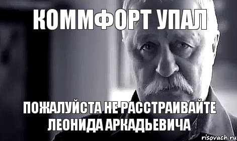 Коммфорт упал пожалуйста не расстраивайте Леонида Аркадьевича, Мем Не огорчай Леонида Аркадьевича