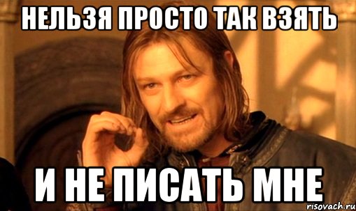 нельзя просто так взять и не писать мне, Мем Нельзя просто так взять и (Боромир мем)