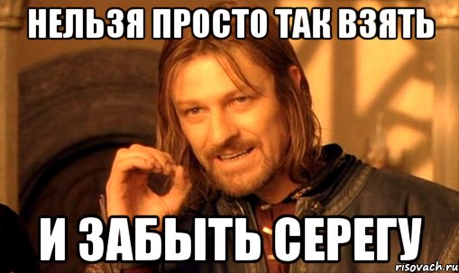 нельзя просто так взять и забыть серегу, Мем Нельзя просто так взять и (Боромир мем)