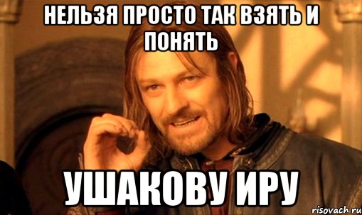 нельзя просто так взять и понять ушакову иру, Мем Нельзя просто так взять и (Боромир мем)