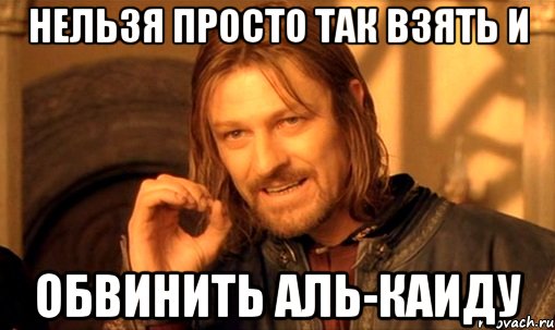 нельзя просто так взять и обвинить аль-каиду, Мем Нельзя просто так взять и (Боромир мем)