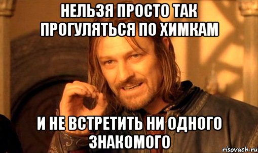 нельзя просто так прогуляться по химкам и не встретить ни одного знакомого, Мем Нельзя просто так взять и (Боромир мем)