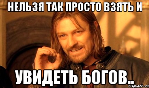 нельзя так просто взять и увидеть богов.., Мем Нельзя просто так взять и (Боромир мем)