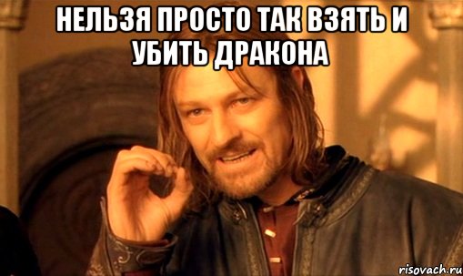 нельзя просто так взять и убить дракона , Мем Нельзя просто так взять и (Боромир мем)