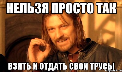 нельзя просто так взять и отдать свои трусы, Мем Нельзя просто так взять и (Боромир мем)