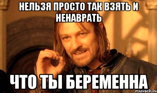 нельзя просто так взять и ненаврать что ты беременна, Мем Нельзя просто так взять и (Боромир мем)