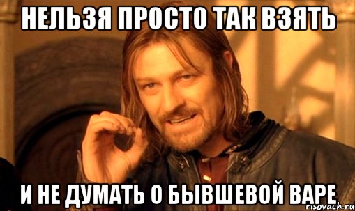 нельзя просто так взять и не думать о бывшевой варе, Мем Нельзя просто так взять и (Боромир мем)