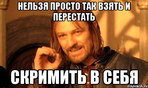 нельзя просто так взять и перестать скримить в себя, Мем Нельзя просто так взять и (Боромир мем)