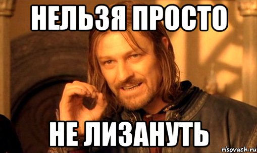 нельзя просто не лизануть, Мем Нельзя просто так взять и (Боромир мем)