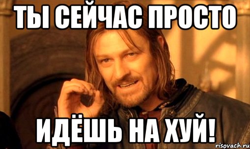 ты сейчас просто идёшь на хуй!, Мем Нельзя просто так взять и (Боромир мем)