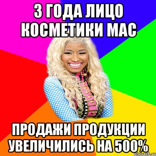 3 года лицо косметики mac продажи продукции увеличились на 500%, Мем NICKI MINAJ