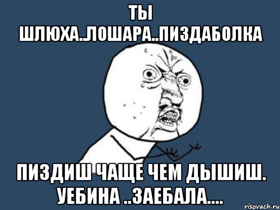 ты шлюха..лошара..пиздаболка пиздиш чаще чем дышиш. уебина ..заебала...., Мем Ну почему