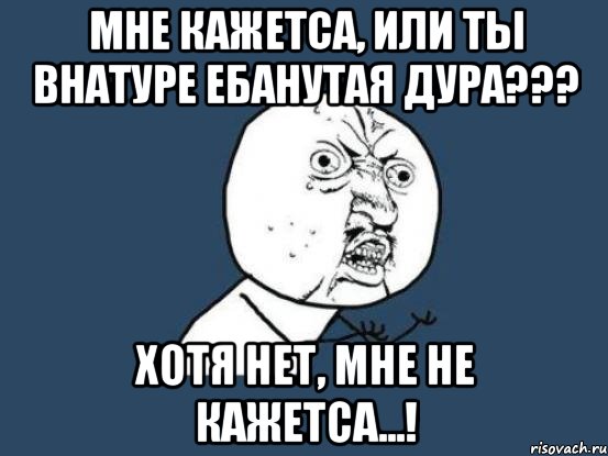 мне кажетса, или ты внатуре ебанутая дура??? хотя нет, мне не кажетса...!, Мем Ну почему